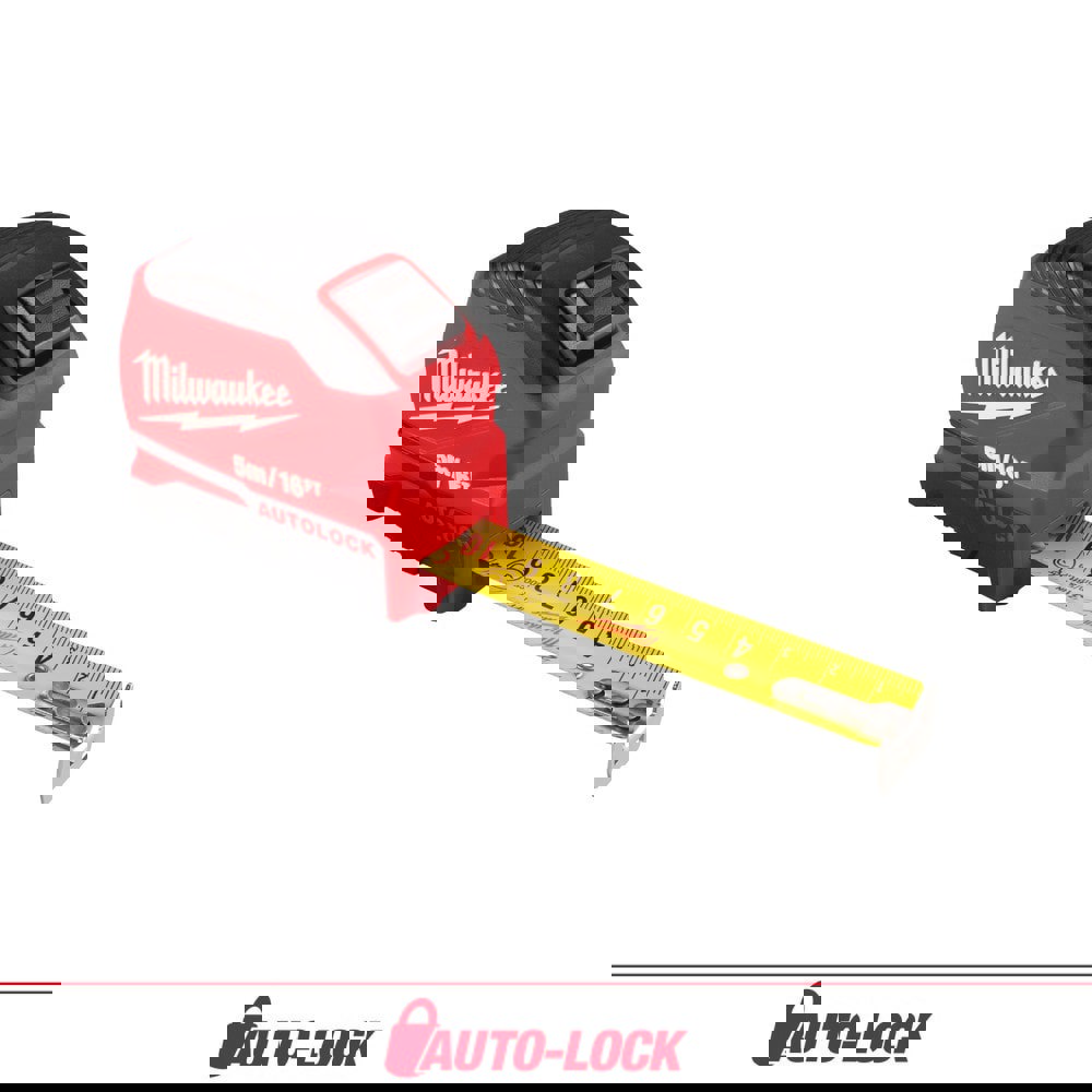 Tape Measures; Length Ft.: 16.000 ; Graduation (Inch): 1/16 ; Blade Material: Steel ; Standout Length (Feet): 9.00 ; Case Type: Closed ; Rewind Type: Automatic