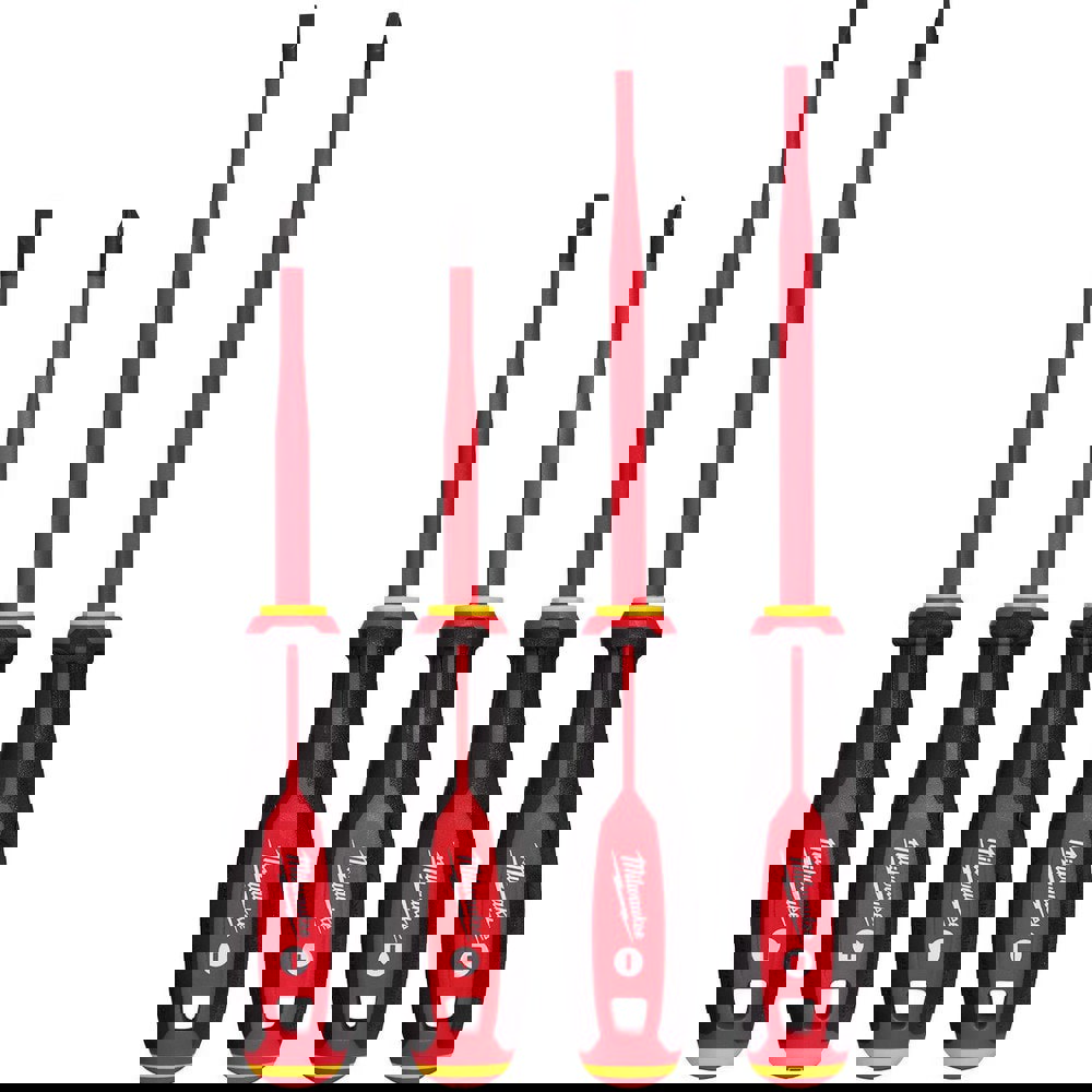 Screwdriver Sets; Screwdriver Types Included: Cabinet; Philips; Square ; Container Type: None ; Tether Style: Tether Capable ; Finish: Matte ; Number Of Pieces: 4 ; Insulated: Yes