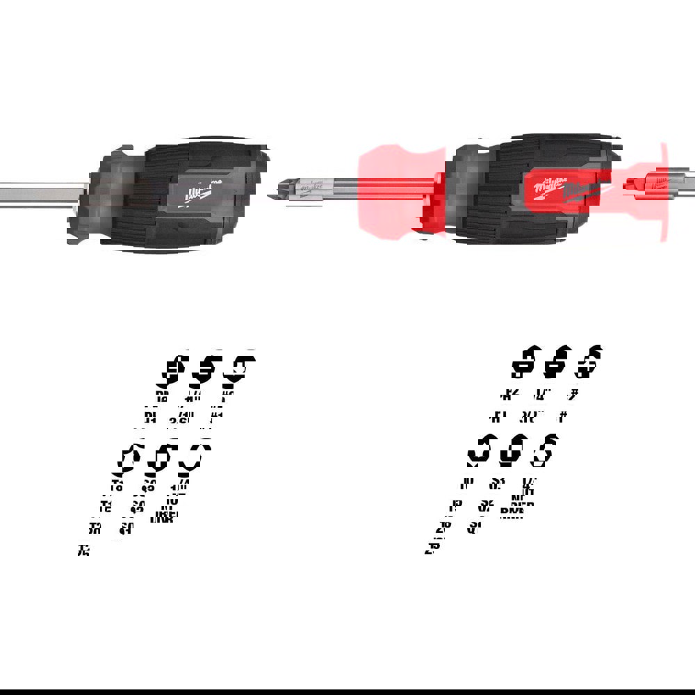 Bit Screwdrivers; Type: Multi-Bit Screwdriver ; Tip Type: Multi ; Phillips Point Size: 0 ; Handle Type: Ergonomic ; Overall Length (Decimal Inch): 9.1100 ; Handle Length (Decimal Inch - 4 Decimals): 5.2000