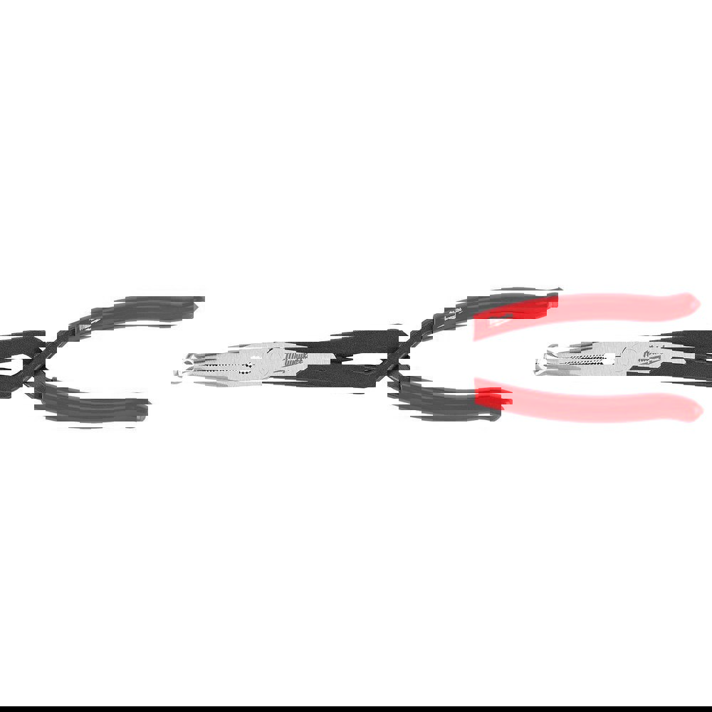 Long Nose Pliers; Pliers Type: Long Reach ; Jaw Texture: Grooved ; Jaw Length (Inch): 3 ; Jaw Width (Decimal Inch): 3.00 ; Jaw Bend: 35 ; Handle Type: Dipped