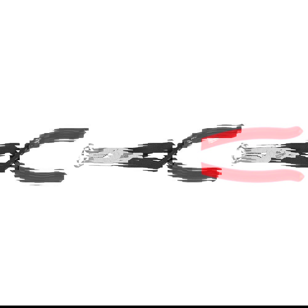 Long Nose Pliers; Pliers Type: Long Reach ; Jaw Texture: Grooved ; Jaw Length (Decimal Inch): 0.7500 ; Jaw Width (Decimal Inch): 3.00 ; Jaw Bend: 35 ; Handle Type: Dipped