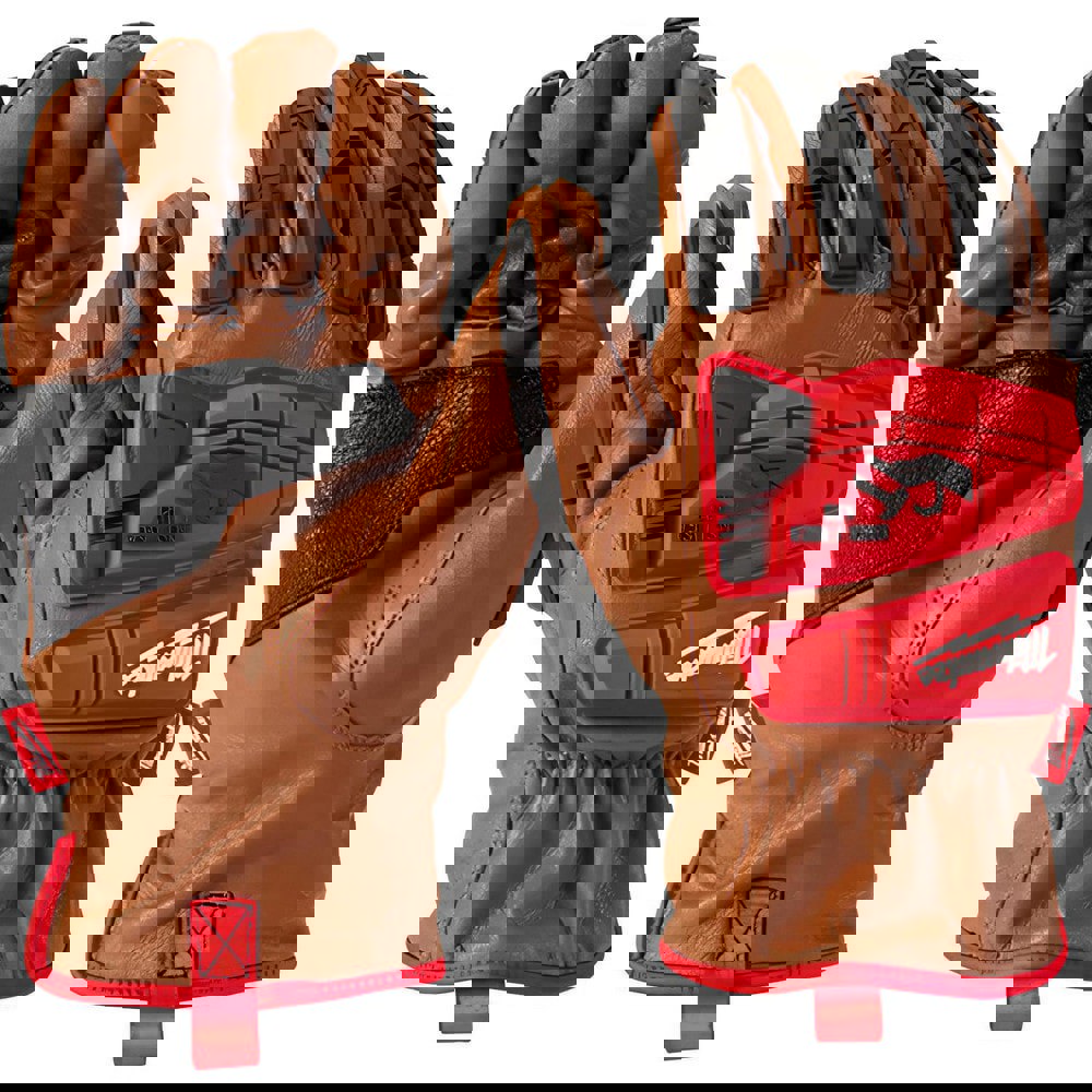 Cut, Puncture & Abrasive-Resistant Gloves: X-Large, ANSI Puncture 2, Acrylic & Terry Lined, Leather