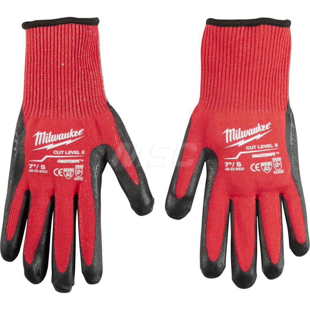 Cut, Puncture & Abrasive-Resistant Gloves: Size S, ANSI Cut A3, ANSI Puncture 0, Nitrile, Nylon