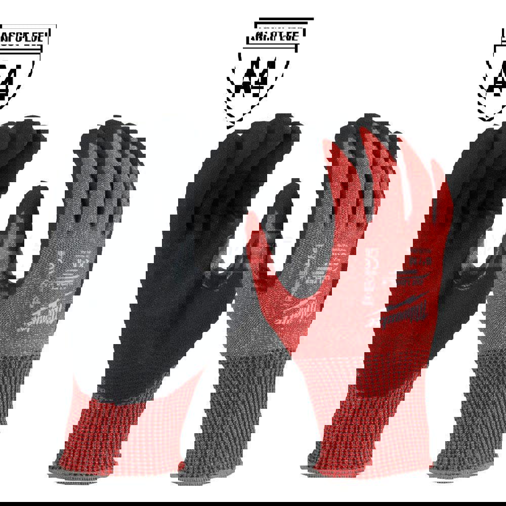 Cut, Puncture & Abrasive-Resistant Gloves: Size M, ANSI Cut A4, ANSI Puncture 0, Nitrile, Nylon