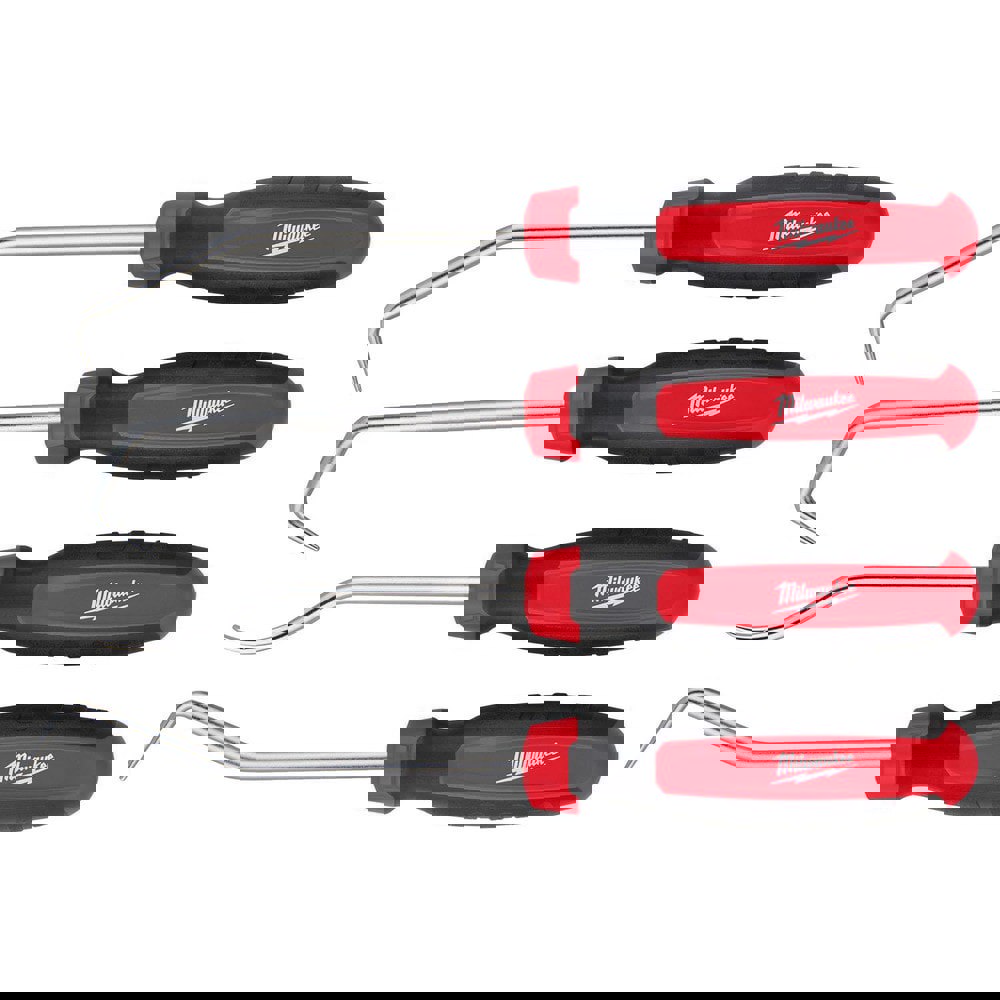 Scribe & Probe Sets; Type: Hook & Pick Scriber Set; Number of Pieces: 4.000; Retractable: No; Overall Length: 11.5 in; Includes: (1) 90 Degree Hose Pick, (1) 45 Degree Hose Pick, (1) Hook Hose Pick, (1) Flat Hose Pick, (1) Storage Tray; Number Of Pieces: