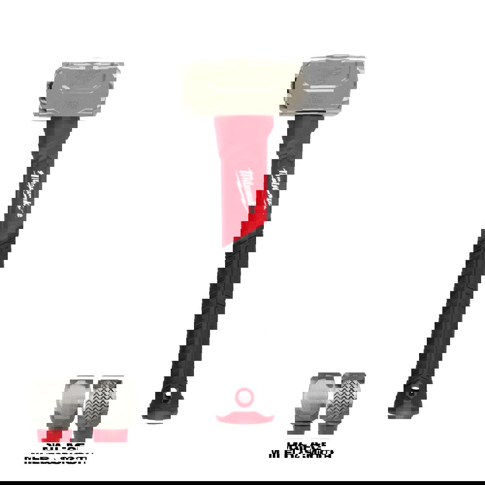 Trade Hammers; Head Weight (Oz): 32 ; Head Material: Steel ; Face Diameter: 1.6in ; Handle Color: Black; Red ; Handle Length: 9.1in ; Head Length: 2.7in