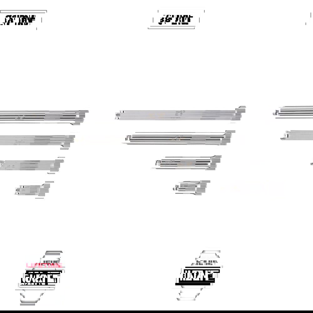 Socket Extension Sets; Drive Size: 0.375in ; Finish: Chrome ; Material: Vanadium Steel ; For Use With: Impact Drive Sockets & Ratchets ; Insulated: No ; Socket Size: 3in; 6in; 10in; 12in