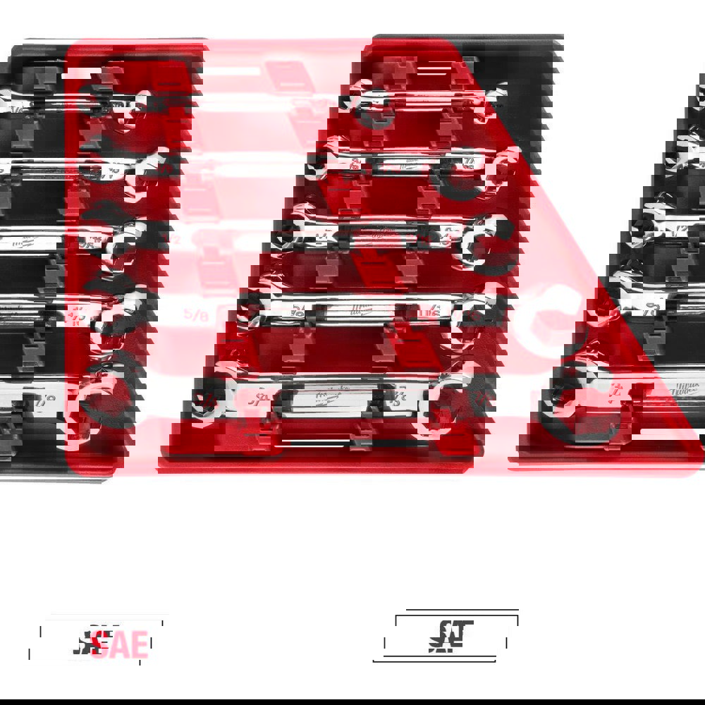 Wrench Sets; Set Type: Flare Nut Wrench Set ; System Of Measurement: Inch ; Size Range: 1/4 in - 7/8 in ; Container Type: Tray ; Material: Chromium-Vanadium Steel ; Finish Coating: Chrome