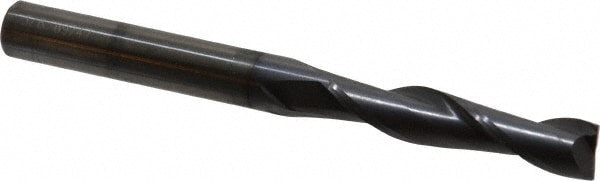 Square End Mill: 3/8'' Dia, 1-3/4'' LOC, 3/8'' Shank Dia, 4'' OAL, 2 Flutes, Solid Carbide