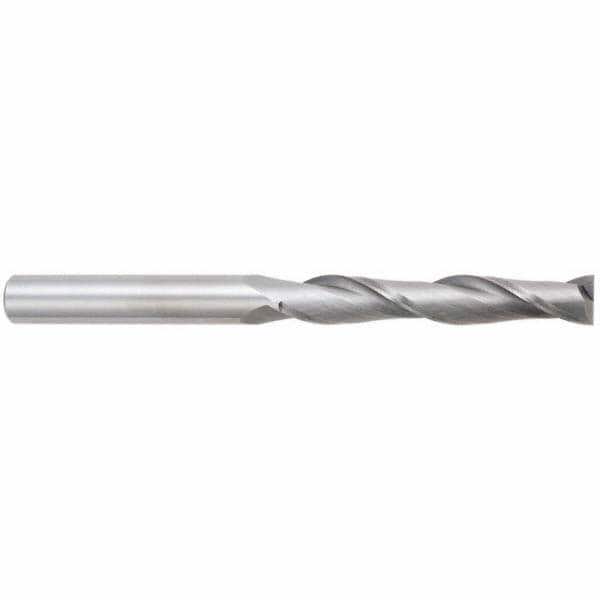 Square End Mill: 1/2'' Dia, 3'' LOC, 1/2'' Shank Dia, 6'' OAL, 2 Flutes, Solid Carbide