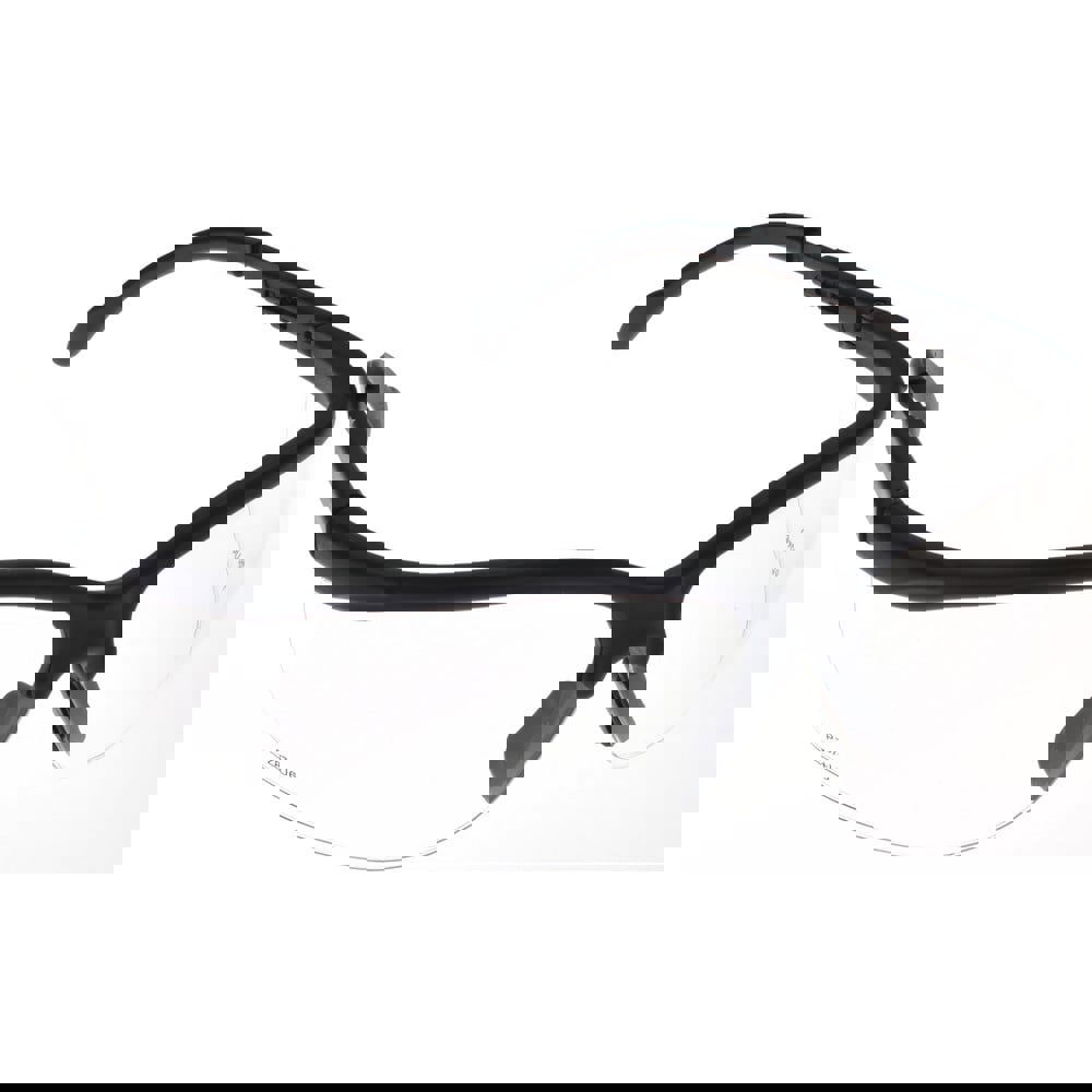 Safety Glasses: Scratch-Resistant, Polycarbonate, Clear Lenses, Half-Framed