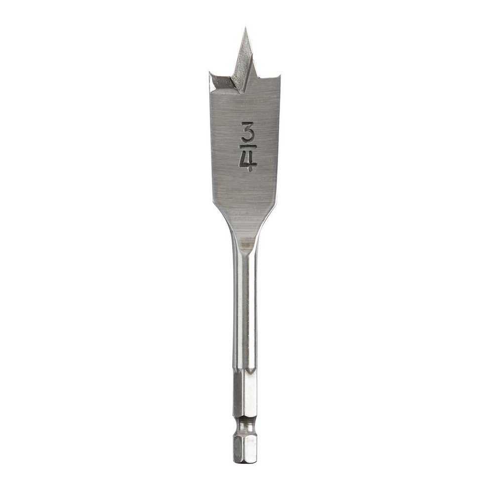 Half-Round & Spade Drill Bits; Drill Bit Size: 0.75in ; Shank Diameter: 0.2500 ; Overall Length: 0.30 ; Flute Length: 1.75in ; Series: MILWAUKEE. Flat Boring Bits ; Shank Length: 1in