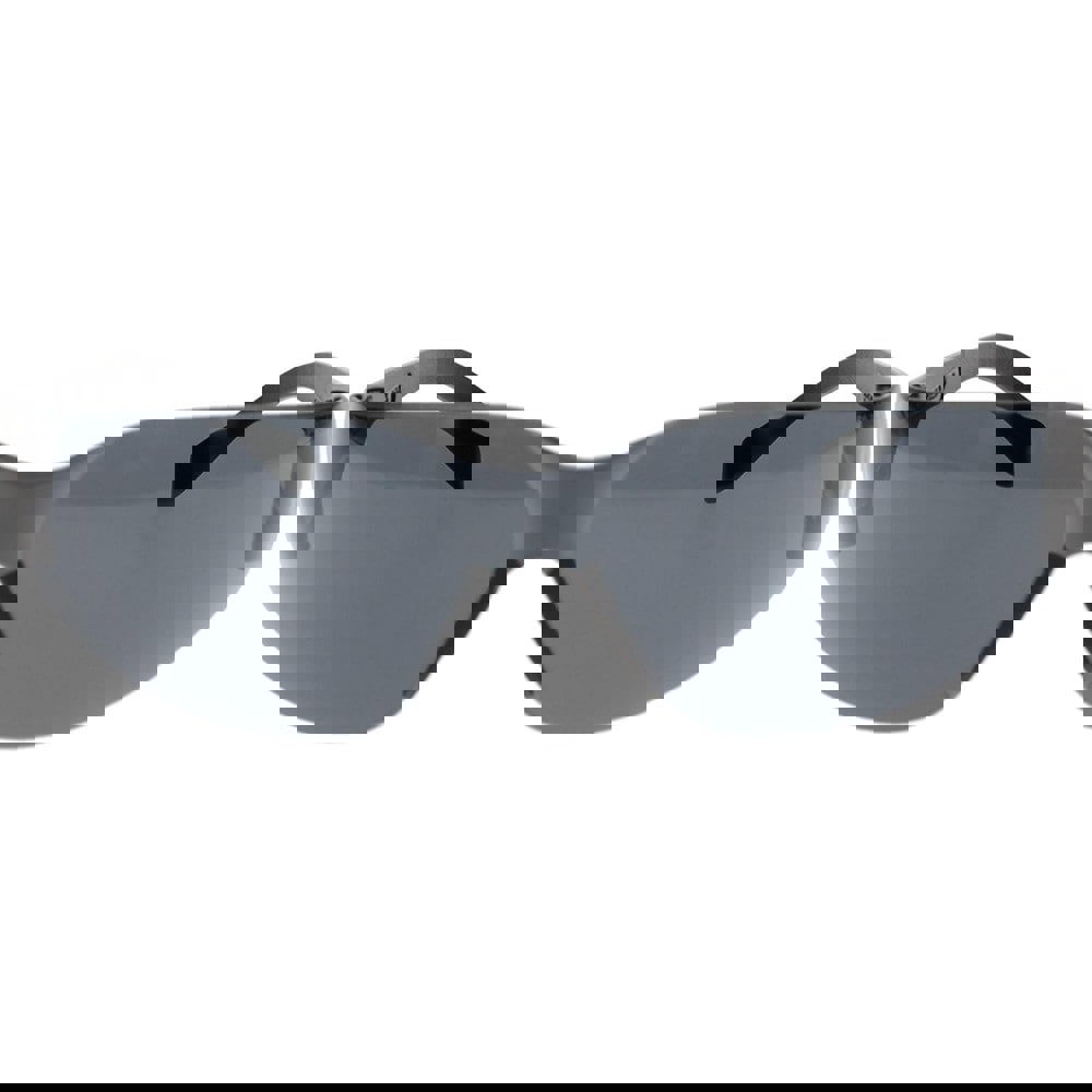 Safety Glasses: Scratch-Resistant, Polycarbonate, Gray Lenses, Frameless