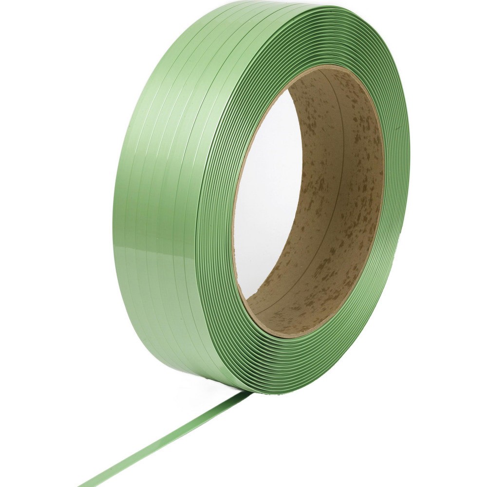 Steel & Plastic Strapping; Dispenser Type: Oscillated Coil ; Overall Length: 6500.00ft ; Breaking Strength (Lb.) (Lbs): 820 ; Width (Inch): 1/2 ; Length (Feet): 6500 ; Material: Polyester