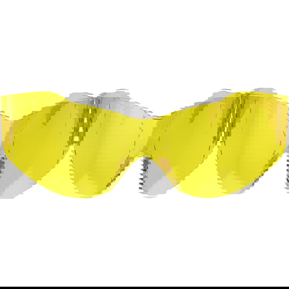Safety Glasses: Scratch-Resistant, Polycarbonate, Amber Lenses, Frameless