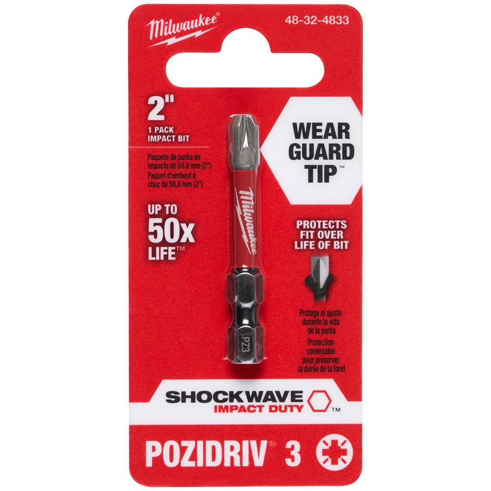 Power & Impact Screwdriver Bits & Holders; Bit Type: Pozidriv ; Drive Size: 1/4 in ; Overall Length (Inch): 2 ; Material: Alloy Steel ; Hex Size (Inch): 1/4 ; Specialty Point Size: PZ.3
