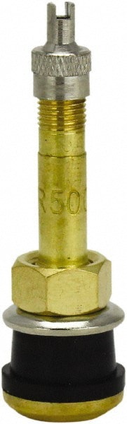 Clamp-In Tubeless Tire Valve: Brass, Use with Buses & Trucks