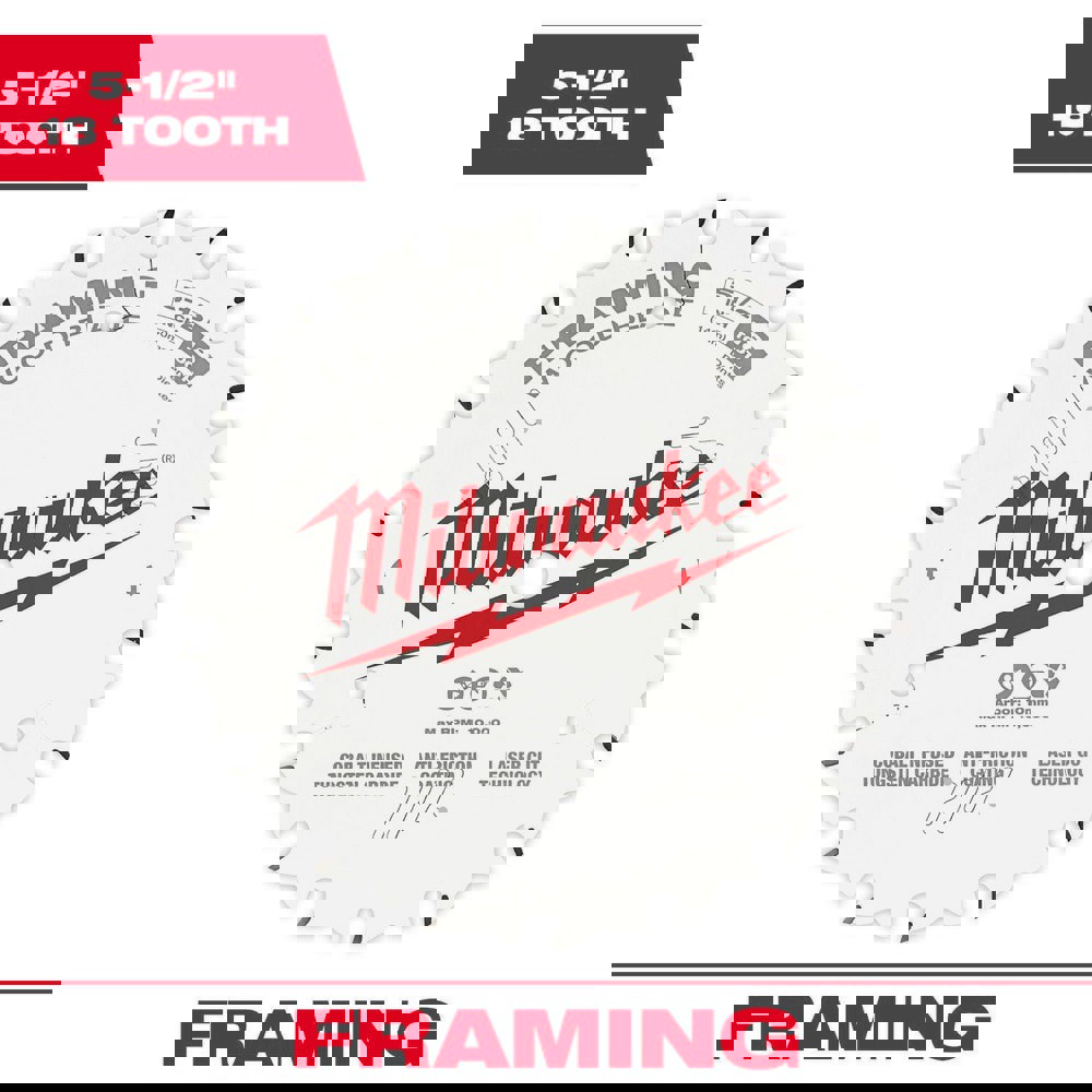 Wet & Dry-Cut Saw Blades; Blade Diameter (Inch): 7-1/4 ; Blade Material: Carbide ; Blade Thickness (Decimal Inch): 0.0630 ; Arbor Hole Diameter (Inch): 5/8 ; Number of Teeth: 18 ; Arbor Style: Round