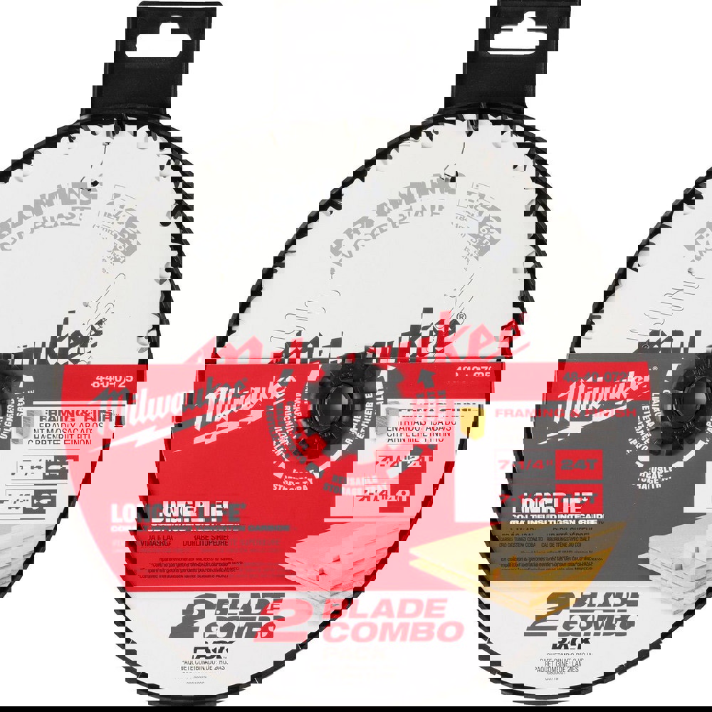 Wet & Dry-Cut Saw Blades; Blade Diameter (Inch): 7-1/4 ; Blade Material: Carbide ; Blade Thickness (Decimal Inch): 0.3000 ; Arbor Hole Diameter (Inch): 5/8 ; Number of Teeth: 24; 40 ; Application: Cutting; Framing; Woodworking