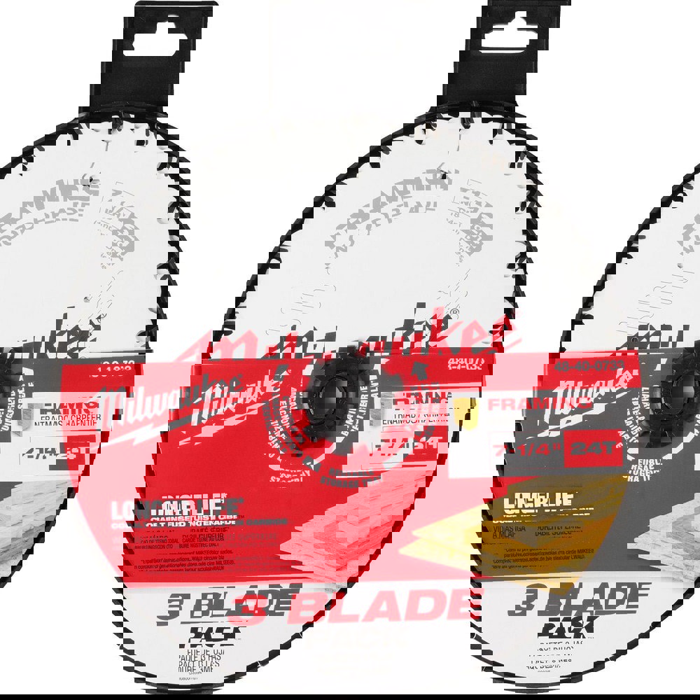 Wet & Dry-Cut Saw Blades; Blade Diameter (Inch): 7-1/4 ; Blade Material: Carbide ; Blade Thickness (Decimal Inch): 0.3000 ; Arbor Hole Diameter (Inch): 5/8 ; Number of Teeth: 24 ; Application: Cutting; Framing; Woodworking