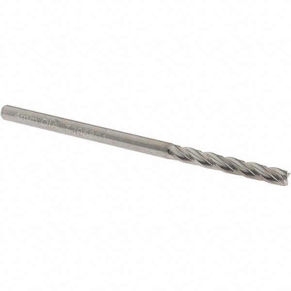 Square End Mill: 0.1575'' Dia, 1.2205'' LOC, 4 Flutes, Solid Carbide