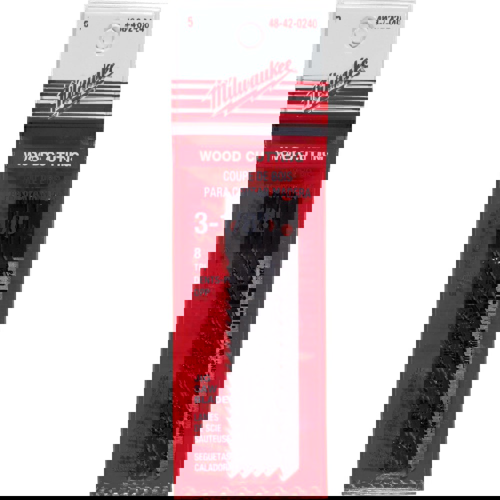 Jigsaw Blade: High Carbon Steel, 8 TPI, 0.043