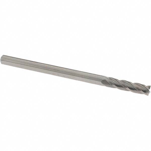 Square End Mill: 1/4'' Dia, 1'' LOC, 1/4'' Shank Dia, 4'' OAL, 4 Flutes, Solid Carbide