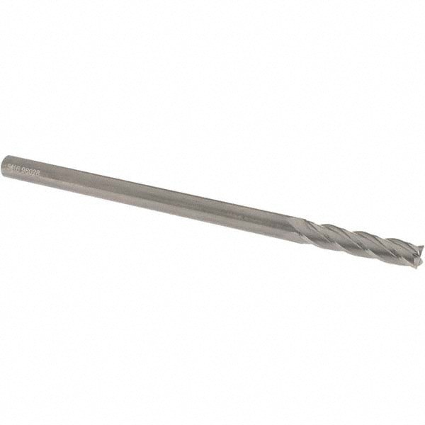 Square End Mill: 5/16'' Dia, 1-1/2'' LOC, 5/16'' Shank Dia, 6'' OAL, 4 Flutes, Solid Carbide