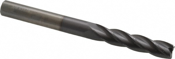 Square End Mill: 3/8'' Dia, 1-3/4'' LOC, 3/8'' Shank Dia, 4'' OAL, 4 Flutes, Solid Carbide