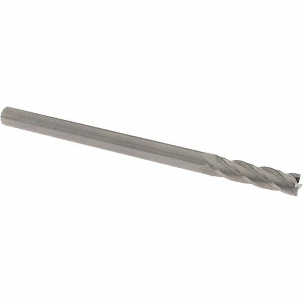 Square End Mill: 3/8'' Dia, 1-1/2'' LOC, 3/8'' Shank Dia, 6'' OAL, 4 Flutes, Solid Carbide