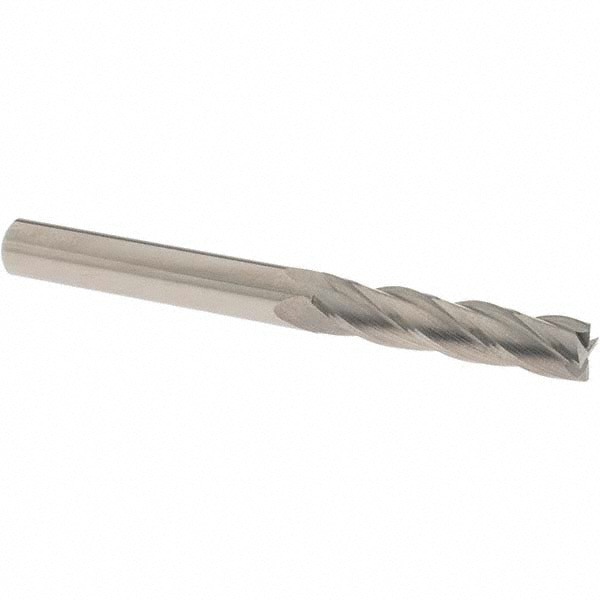 Square End Mill: 0.3937'' Dia, 1.7717'' LOC, 4 Flutes, Solid Carbide