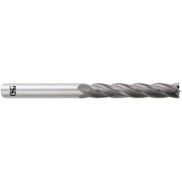 Square End Mill: 5/8'' Dia, 2'' LOC, 5/8'' Shank Dia, 6'' OAL, 4 Flutes, Solid Carbide