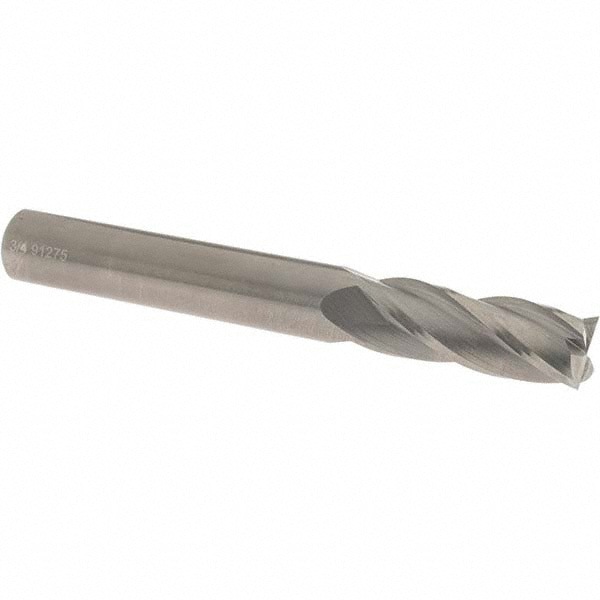 Square End Mill: 3/4'' Dia, 2'' LOC, 3/4'' Shank Dia, 6'' OAL, 4 Flutes, Solid Carbide