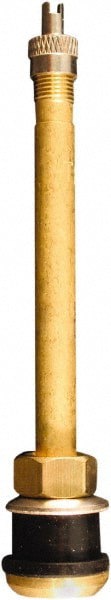 Clamp-In Tubeless Tire Valve: Brass, Use with Buses & Trucks