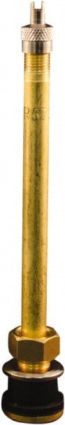 Clamp-In Tubeless Tire Valve: Brass, Use with Buses & Trucks
