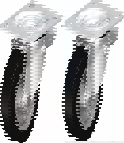 Swivel Top Plate Caster: Solid Rubber, 5