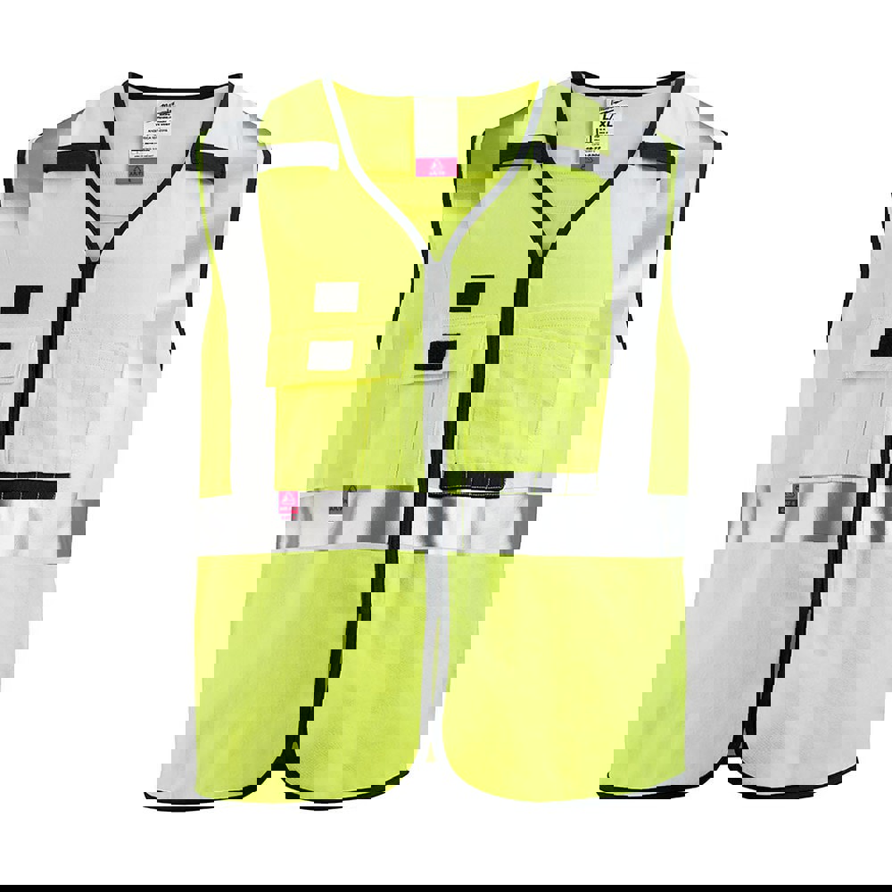 High Visibility Vests; Size: 2X-Large; 3X-Large ; Color: Lime ; Closure Type: Zipper ; Number of Pockets: 10 ; Number of Horizontal Stripes: 1 ; Stripe Color: Silver