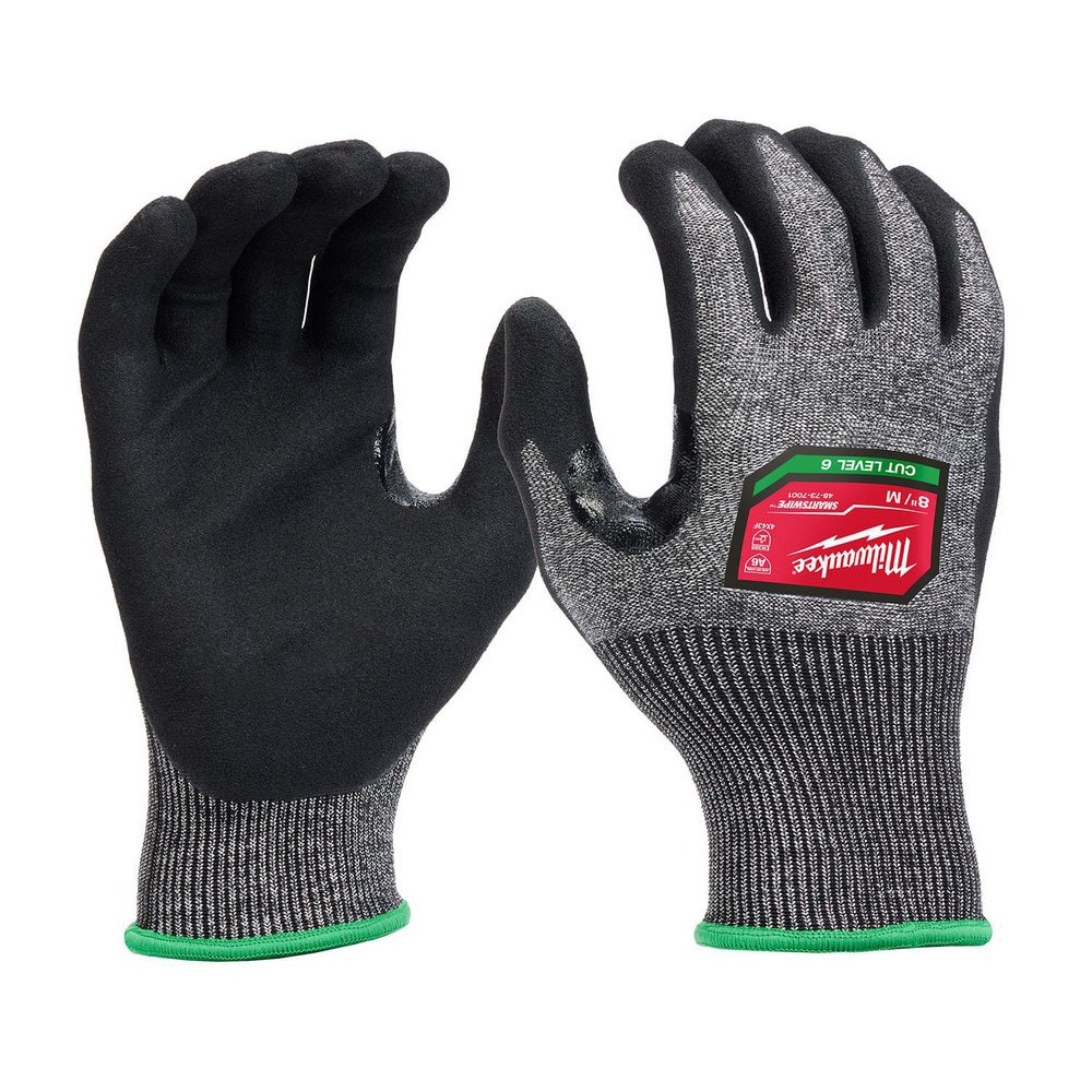 Puncture-Resistant Gloves: Size Medium, ANSI Cut A6, ANSI Puncture 0, Nitrile & Polyurethane, High Performance Polyethylene