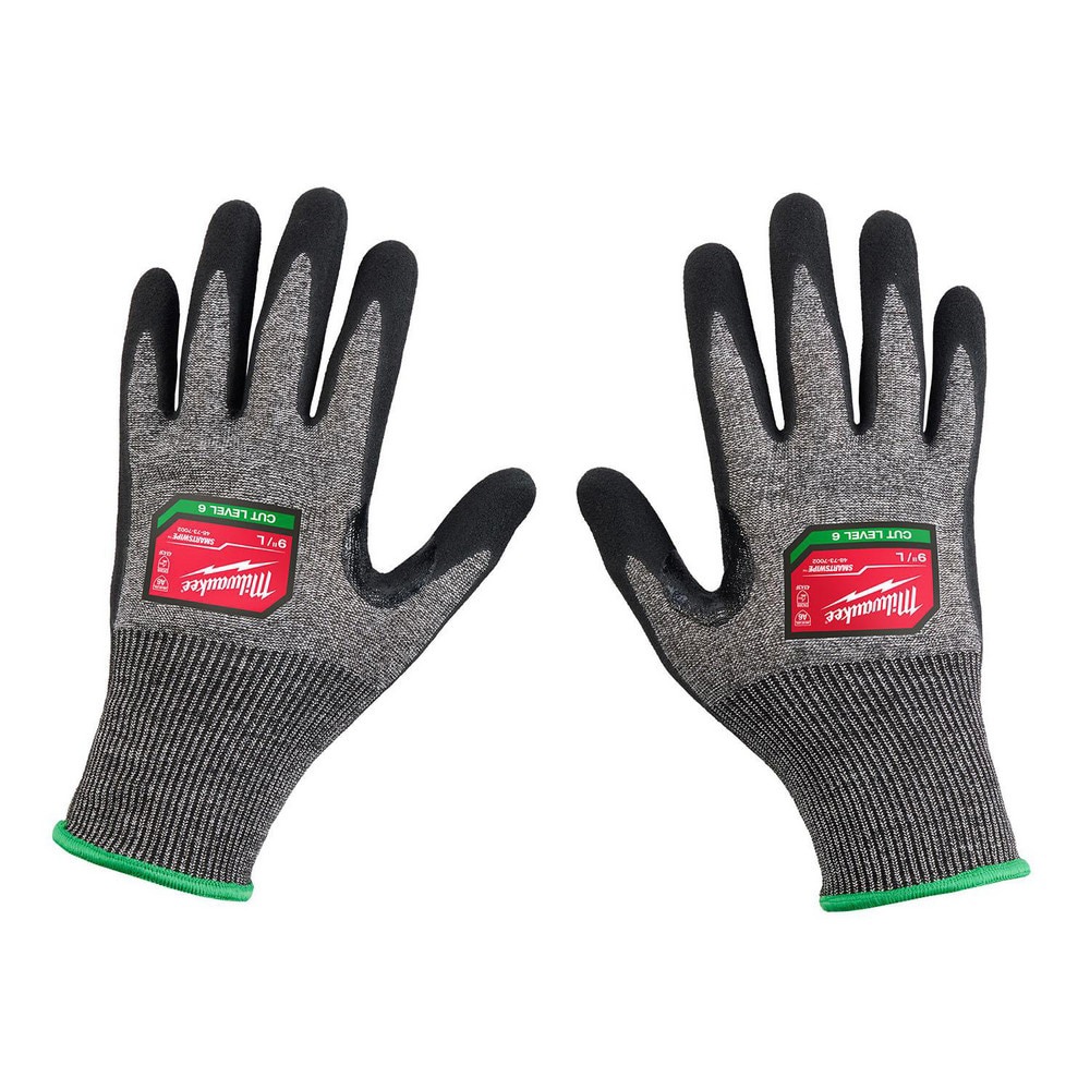 Puncture-Resistant Gloves: Size Large, ANSI Cut A6, ANSI Puncture 0, Nitrile & Polyurethane, High Performance Polyethylene