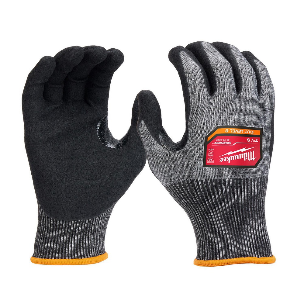 Puncture-Resistant Gloves: Size Small, ANSI Cut A8, ANSI Puncture 0, Nitrile & Polyurethane, High Performance Polyethylene
