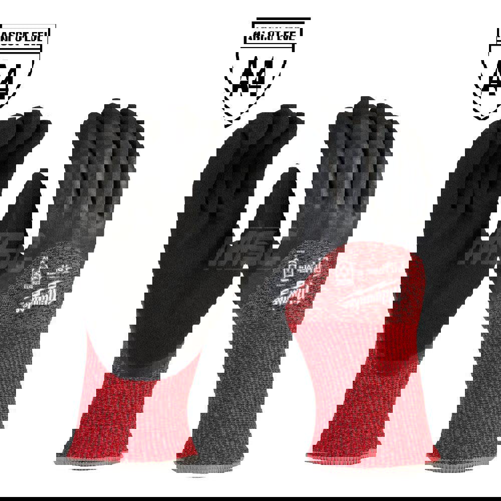Cut, Puncture & Abrasive-Resistant Gloves: Size L, ANSI Cut A4, ANSI Puncture 0, Latex, Nylon