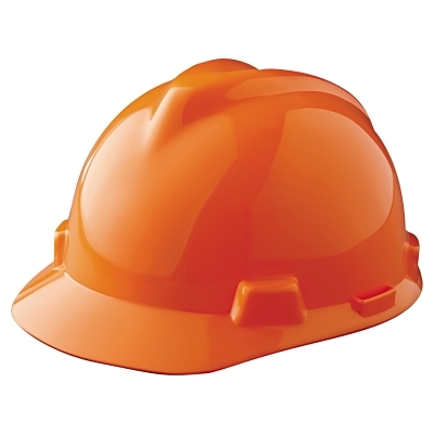 Hard Hat: Impact Resistant, V-Gard Slotted Cap, Type 1, Class E, 4-Point Suspension