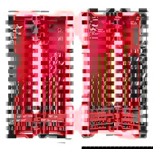 Drill Bit Set: Hex Shank Drill Bits, 10 Pc, 135 deg, High-Speed Steel