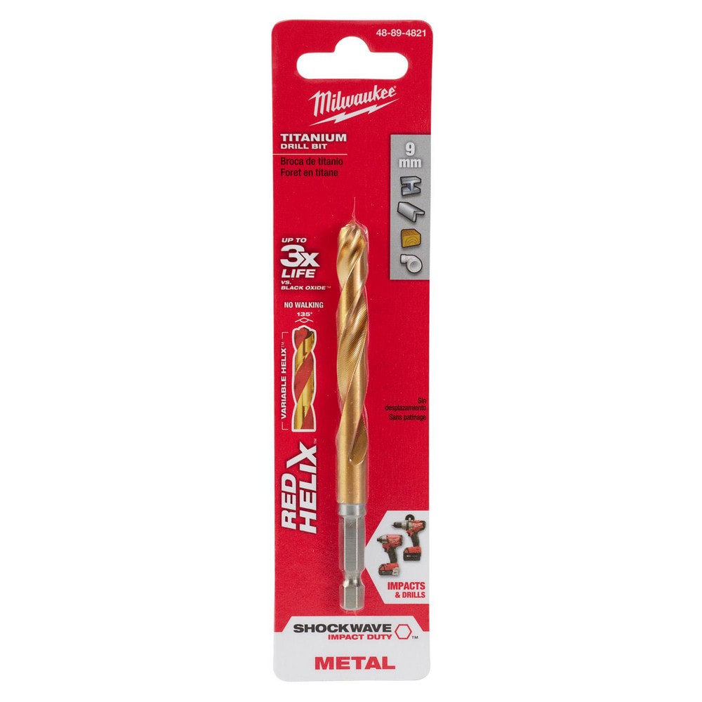Jobber Length Drill Bit: 9.00 mm Dia, 135 deg, HSS