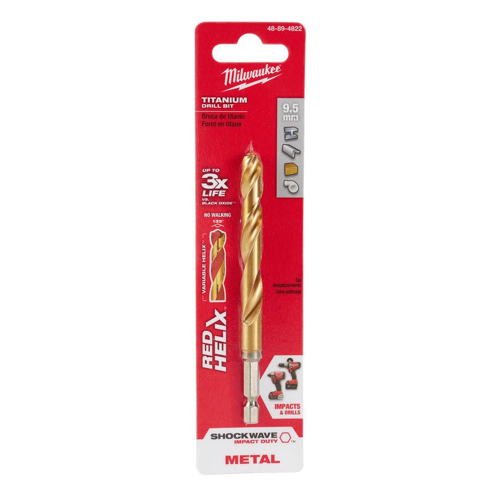 Jobber Length Drill Bit: 9.50 mm Dia, 135 deg, HSS