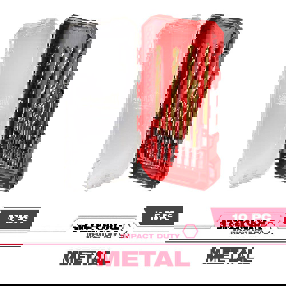 Drill Bit Sets; Drill Bit Set Type: Hex Shank Drill Bits ; Number of Pieces: 10 ; Tool Material: High-Speed Steel ; Coating/Finish: TiN ; Minimum Drill Bit Size (mm): 3 ; Maximum Drill Bit Size (mm): 10