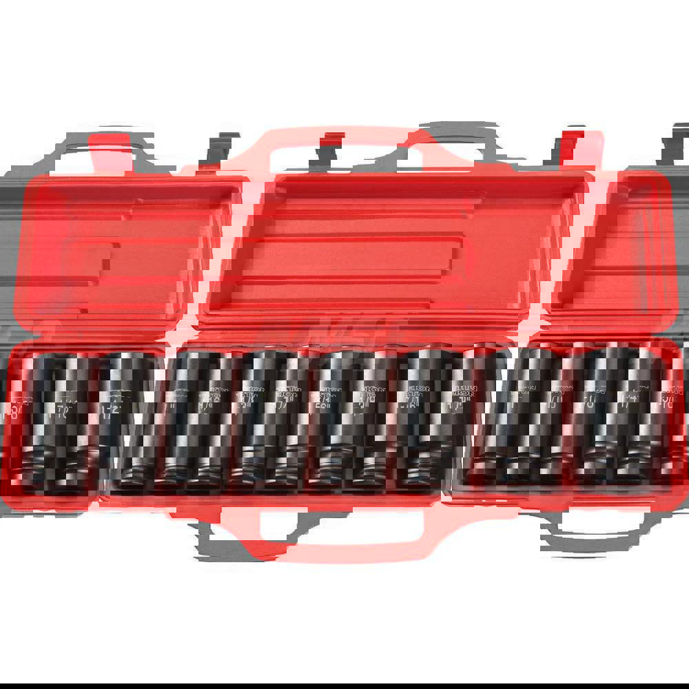 Socket Set: 8 Pc, 1 to 1-1/2