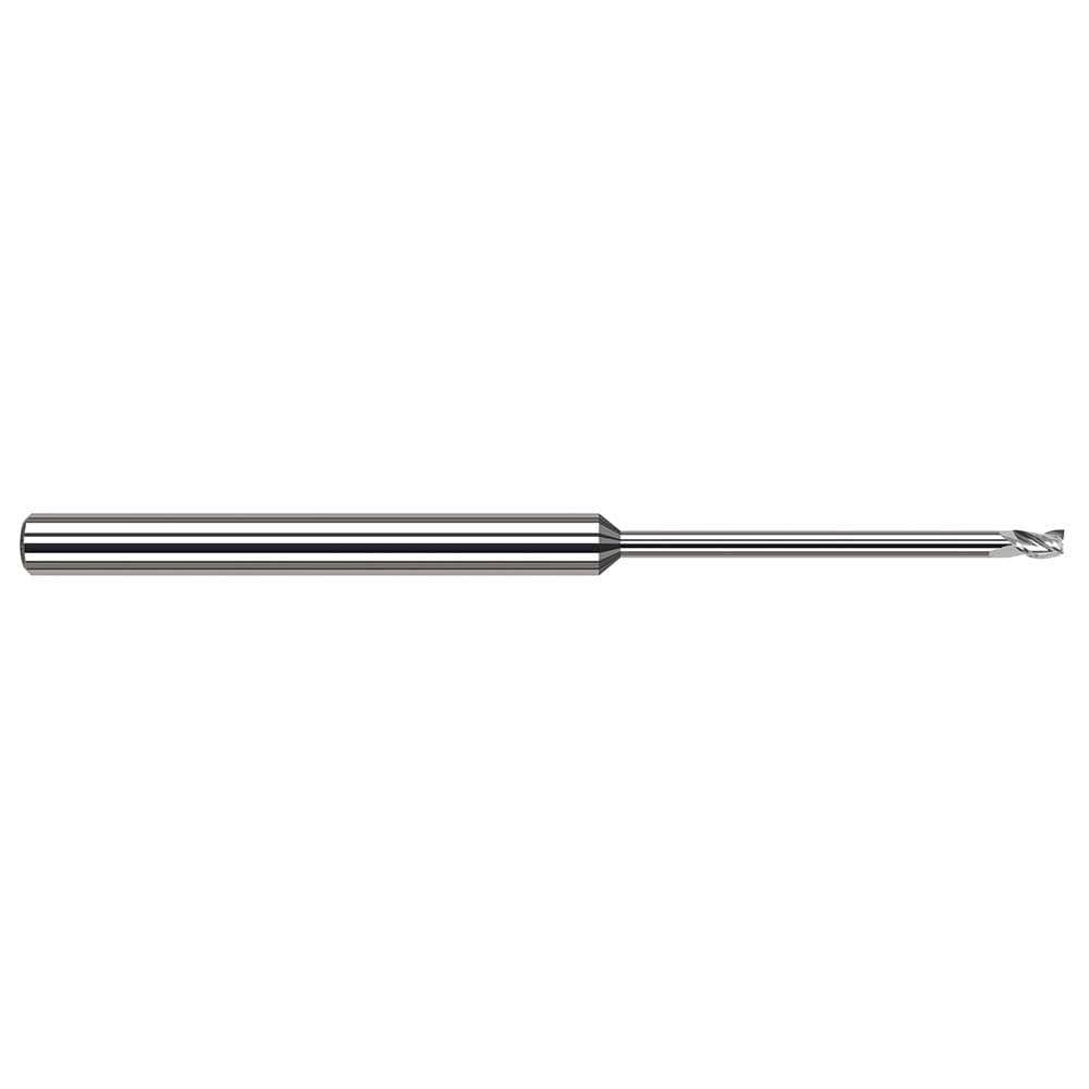 Square End Mill: 3/64'' Dia, 0.075'' LOC, 1/8'' Shank Dia, 2-1/2'' OAL, 3 Flutes, Solid Carbide