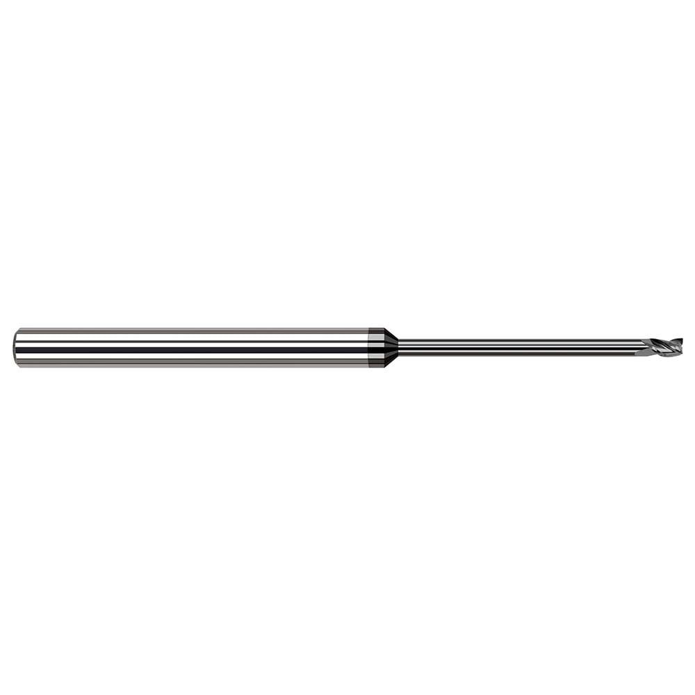 Square End Mill: 1/16'' Dia, 3/32'' LOC, 1/8'' Shank Dia, 2-1/2'' OAL, 3 Flutes, Solid Carbide