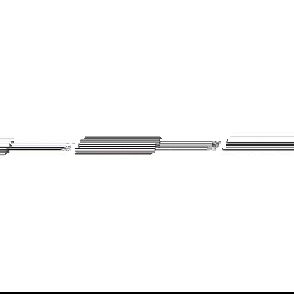 Square End Mill: 0.07'' Dia, 0.105'' LOC, 1/8'' Shank Dia, 2-1/2'' OAL, 3 Flutes, Solid Carbide